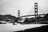Horizontal The Golden Gate Bridge from Baker Beach black and white Photos