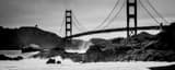 Panoramic The Golden Gate Bridge from Baker Beach black and white Photos