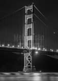 Vertical The Golden Gate Bridge landscape black and white Photography