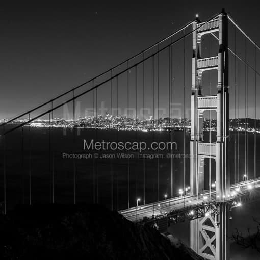 The Golden Gate Bridge from Battery Spencer -- San Francisco Black and White Photos