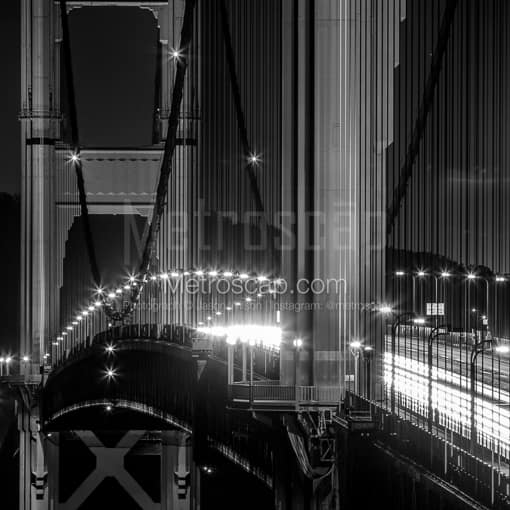 Rush Hour Traffic over the Golden Gate Bridge -- San Francisco Black and White Photos