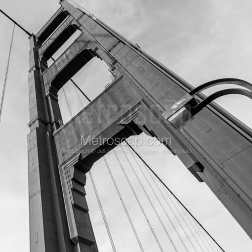 A Golden Gate Bridge Tower -- San Francisco Black and White Photos