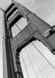 Vertical A Golden Gate Bridge Tower landscape black and white Photography