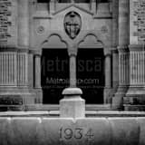 Square The Green Library on Stanford Campus black and white Photos