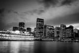 Horizontal The Hornblower Booze Cruise Ship in San Francisco Bay black and white Photos