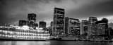 Panoramic The Hornblower Booze Cruise Ship in San Francisco Bay black and white Photos