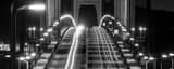 Panoramic The Hump in the Golden Gate Bridge Deck black and white Photos