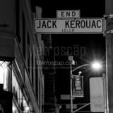 Square Jack Kerouac Boulevard in San Francisco black and white Photos
