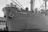 Horizontal The Jeremiah O'Brien Ship in San Francisco Bay landscape black and white Photography