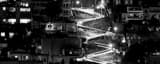 Panoramic Lombard Street at Night black and white Photos