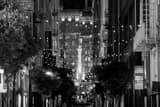 Horizontal Maiden Lane at Night landscape black and white Photography