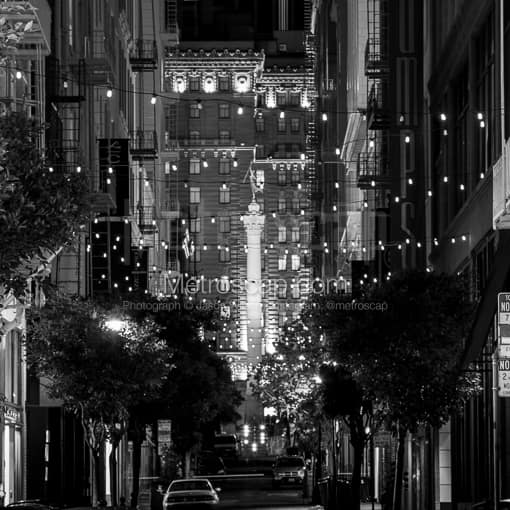 Maiden Lane at Night -- San Francisco Black and White Photos