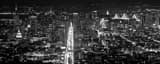 Panoramic Market Street from Twin Peaks black and white Photos