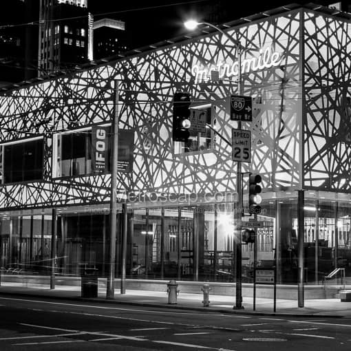 Metromile at Night -- San Francisco Black and White Photos