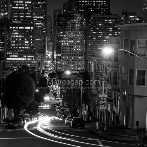 Montgomery Street at Green Street -- San Francisco Black and White Photos