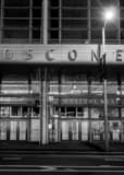 Vertical The Moscone Center at Night black and white Photos