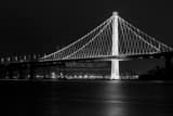 Horizontal The Eastern Span Oakland Side Bay Bridge at Night black and white Photos