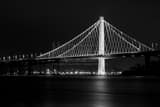 Horizontal The New Bay Bridge on Clipper Cove at Night black and white Photos