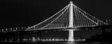 Panoramic The New Bay Bridge on Clipper Cove at Night black and white Photos