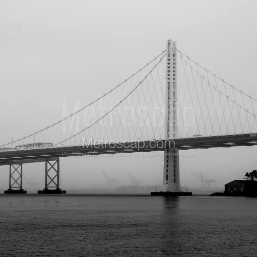 Eastern Oakland Side Bay Bridge -- San Francisco Black and White Photos