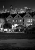 Vertical The Painted Ladies at Night landscape black and white Photography