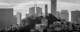 Panoramic Pioneer Park and Coit Tower black and white Photos