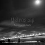 Square A Small Jet Approaches OAK Under a Full Moon black and white Photos