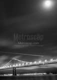 Vertical A Small Jet Approaches OAK Under a Full Moon black and white Photos