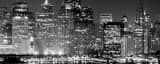 Panoramic The Port of San Francisco at Night black and white Photos