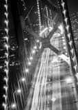 Vertical Overnight Road Work on the San Francisco Bay Bridge black and white Photos