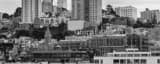 Panoramic Russian Hill landscape black and white Photography
