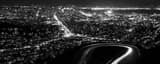 Panoramic San Francisco at Night from Twin Peaks black and white Photos