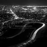 Square San Francisco at Night from Twin Peaks black and white Photos