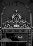 Vertical San Francisco City Hall black and white Photos