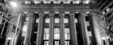 Panoramic The San Francisco Federal Reserve Building at Night black and white Photos