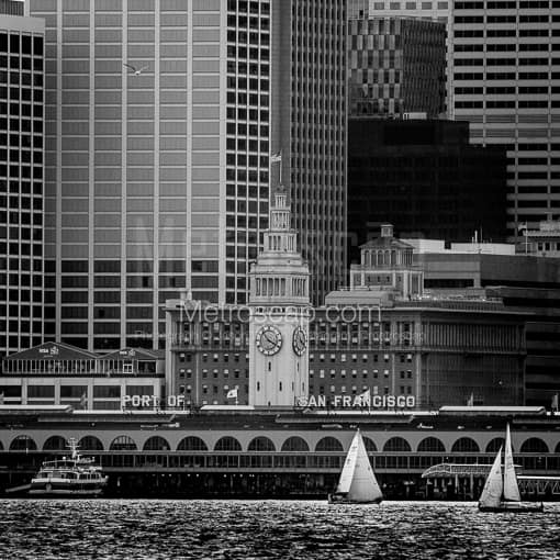 The San Francisco Ferry Building -- San Francisco Black and White Photos
