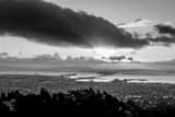Horizontal San Francisco and Oakland from Grizzly Peak Boulevard landscape black and white Photography