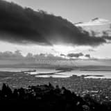 Square San Francisco and Oakland from Grizzly Peak Boulevard landscape black and white Photography