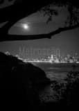 Vertical The San Francisco Skyline from Yerba Buena Island black and white Photos