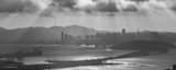 Panoramic San Francisco from Grizzly Peak Blvd black and white Photos