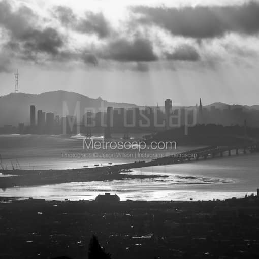 San Francisco from Grizzly Peak Blvd -- San Francisco Black and White Photos