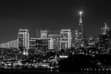 Horizontal The San Francisco Skyline at Night from the GGB Vista Point black and white Photos