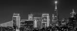 Panoramic The San Francisco Skyline at Night from the GGB Vista Point black and white Photos