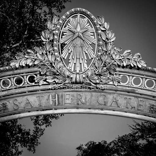 Sather Gate on UC Berkeley Campus -- San Francisco Black and White Photos