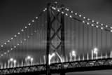 Horizontal The SF Bay Bridge at Night black and white Photos