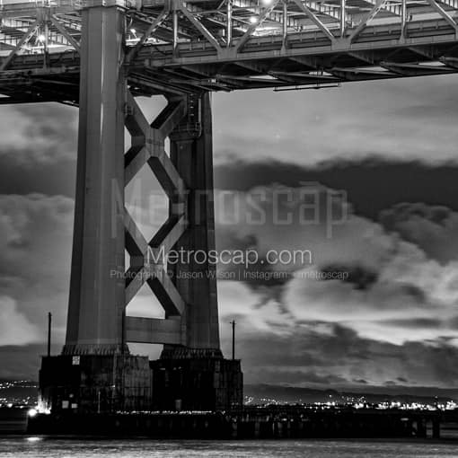 A Base of the Bay Bridge -- San Francisco Black and White Photos