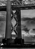 Vertical A Base of the Bay Bridge black and white Photos