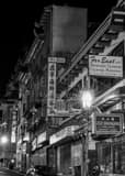 Vertical A San Francisco Chinatown Night Time Cityscape black and white Photos