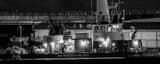 Panoramic An SFFD Fire Boat black and white Photos