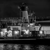 Square An SFFD Fire Boat black and white Photos